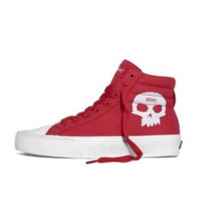 Straye Hi-Top Skate Shoes Canvas Skull Accents Padded Collar‎